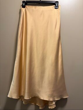 Abercrombie & Fitch Gold Yellow Satin A-Line Skirt